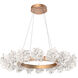 Blossom LED 36 inch Novel Brass Chandelier Ceiling Light in 2700K LED, Radial Ring
