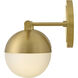 Bowie 2 Light 14.25 inch Lacquered Brass Vanity Light Wall Light
