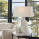 Cera 150.00 watt Ivory Crackle Table Lamp Portable Light