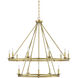 Middleton 15 Light 45 inch Warm Brass Chandelier Ceiling Light, Essentials