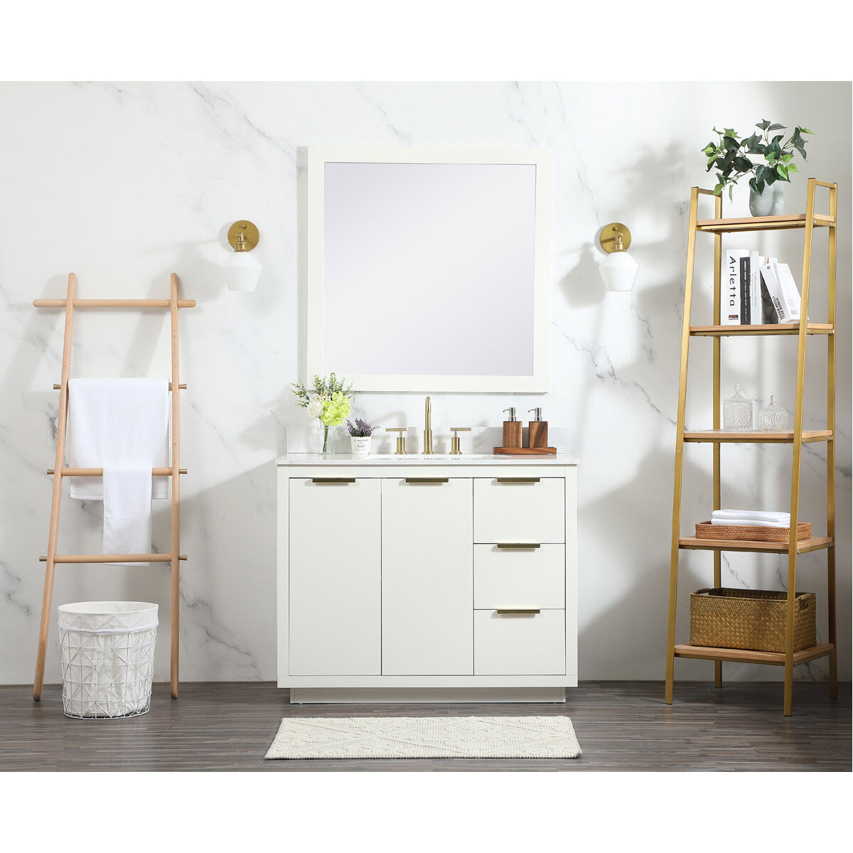 Blake 42 X 22 X 34 inch White Vanity Sink Set