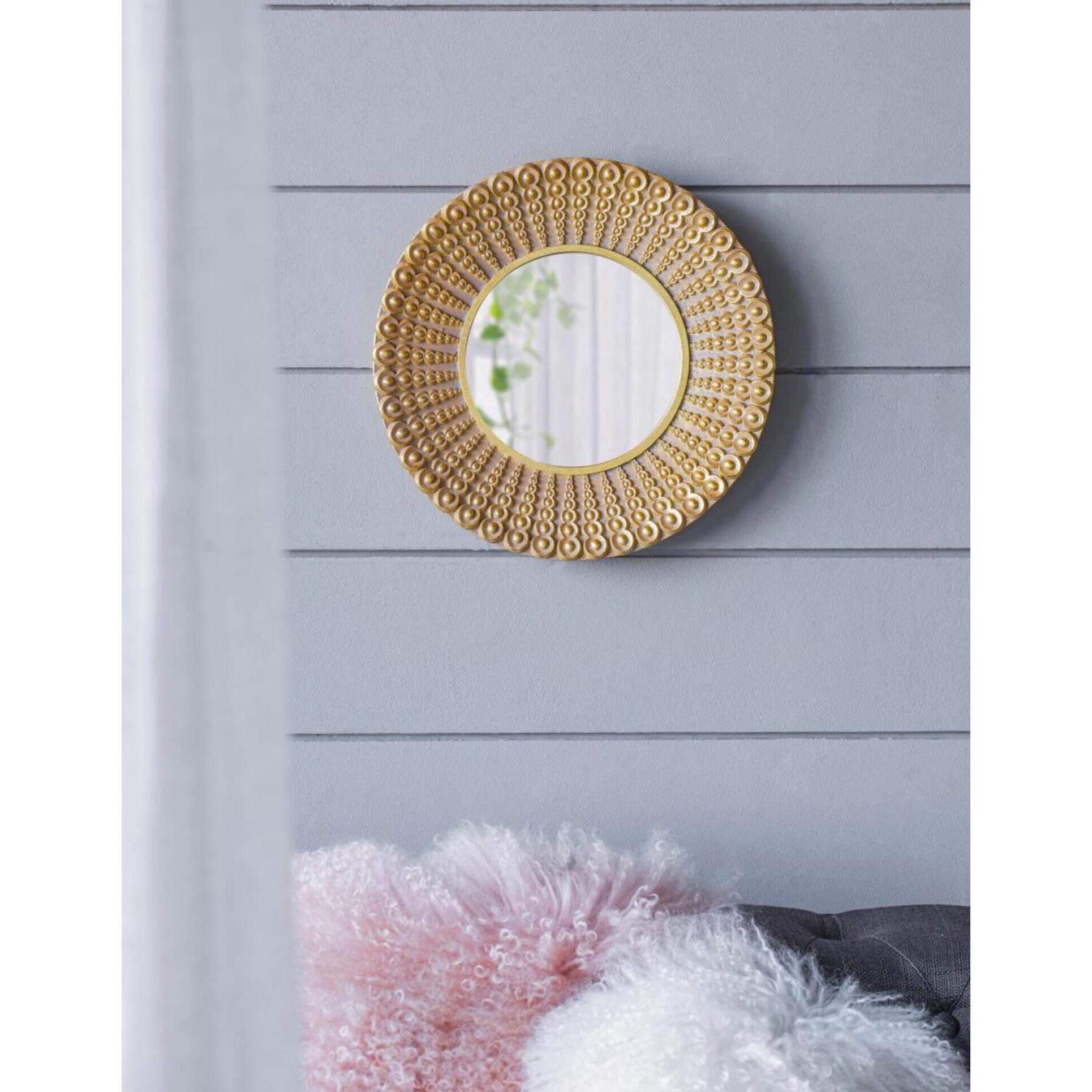 Aubrey 14 X 14 inch Distressed Gold Wall Mirror