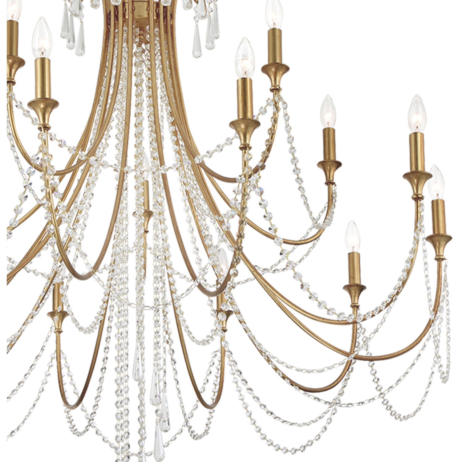 Arcadia 15 Light 46.25 inch Antique Gold Chandelier Ceiling Light