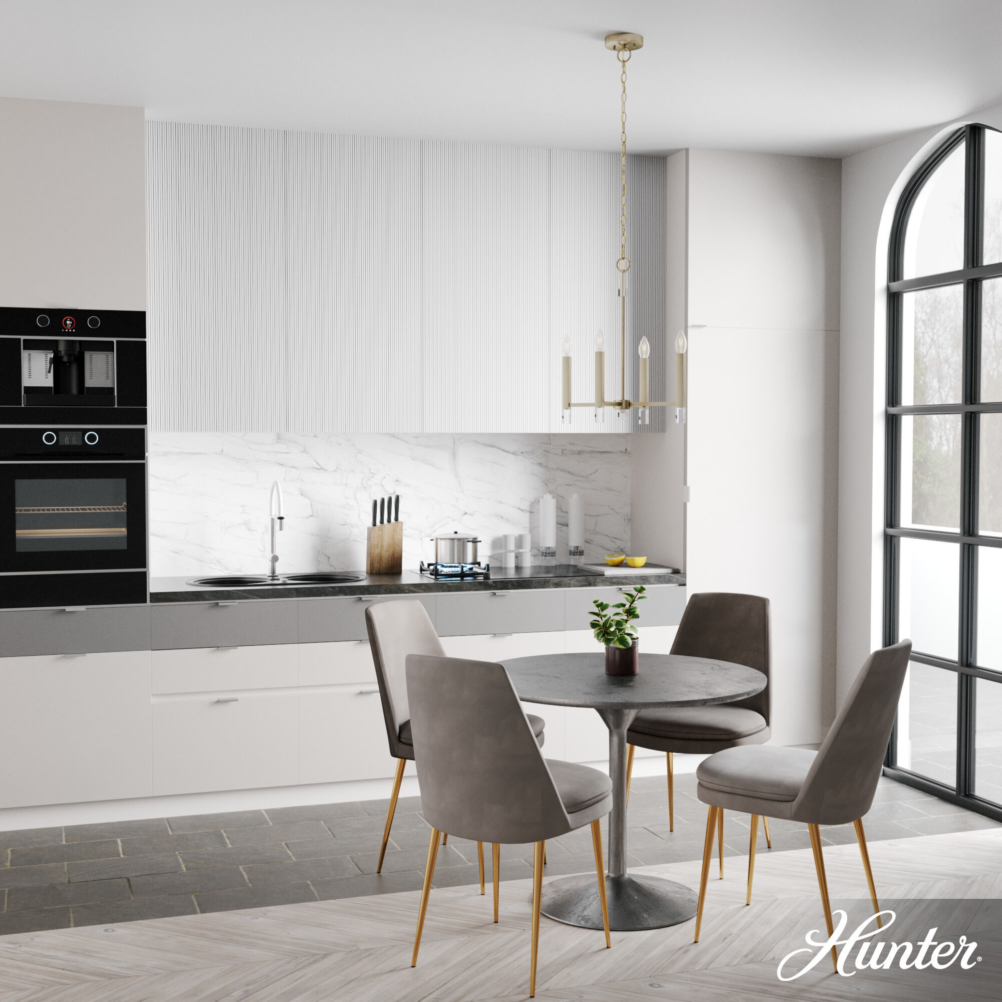 Sunjai 4 Light 17 inch Palm Gold Pendant Ceiling Light