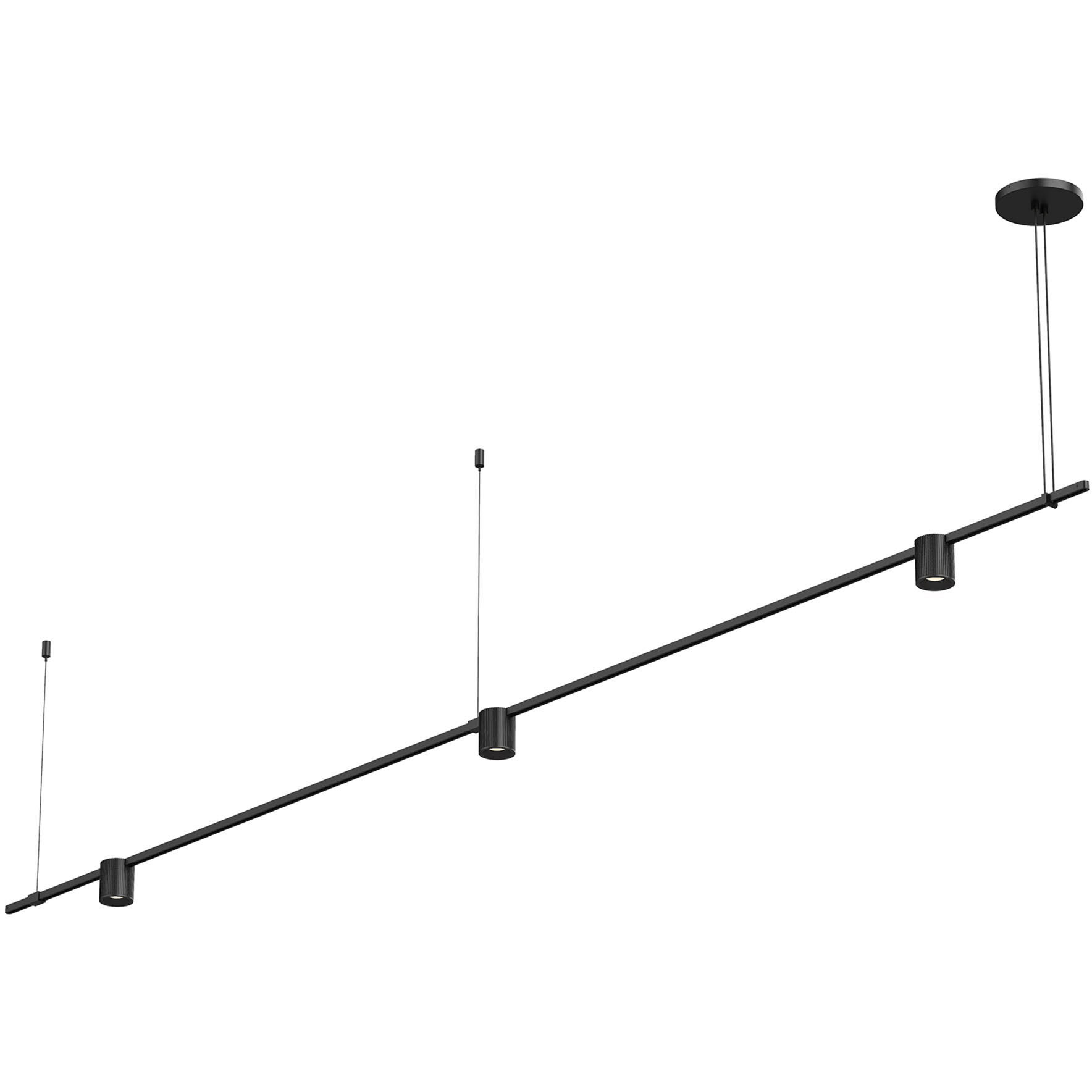 Suspenders LED 97 inch Satin Black Suspension Ceiling Light