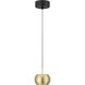 Halo LED 5 inch Coal And Brushed Gold Mini Pendant Ceiling Light
