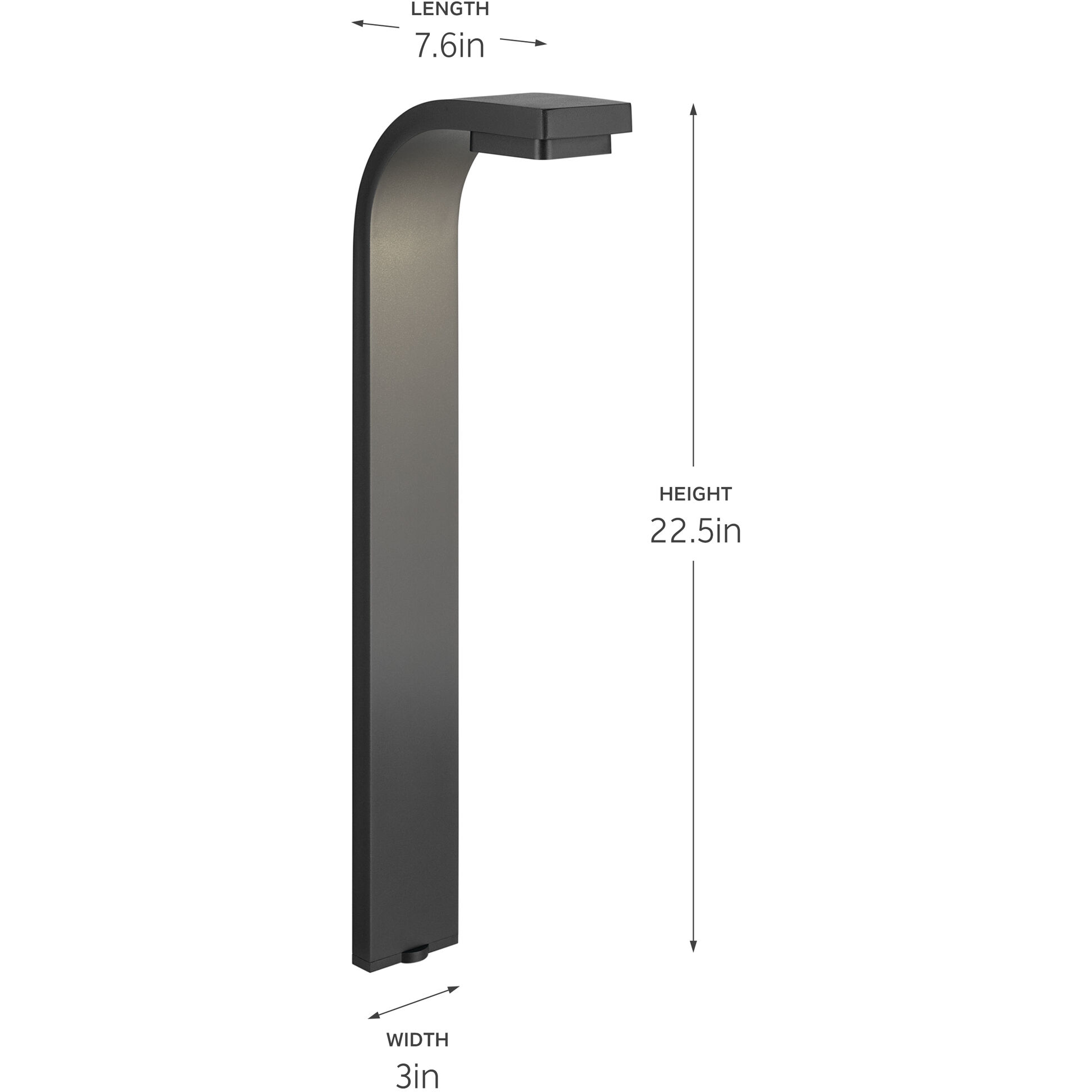 Independence 12 AC/DC 2.75 watt Textured Black Curved Path Light in 3000K