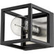 Kube 1 Light 5.75 inch Matte Black and Brushed Nickel Wall Sconce Wall Light