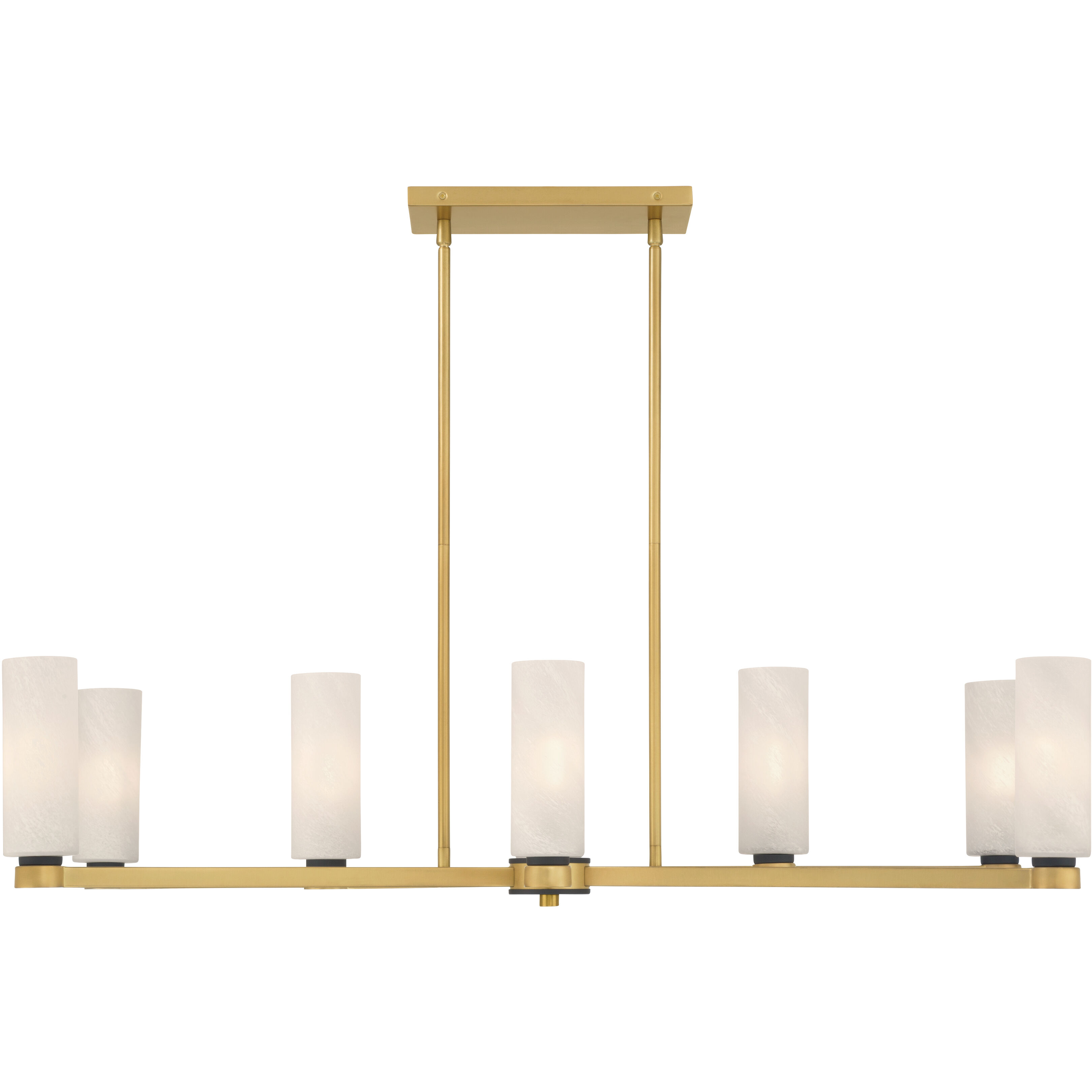 Wexmere 8 Light 40.25 inch Legacy Brass and Dark Matte Black Linear Chandelier Ceiling Light