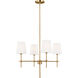 TOB by Thomas O'Brien Baker 4 Light 26 inch Satin Brass Chandelier Ceiling Light