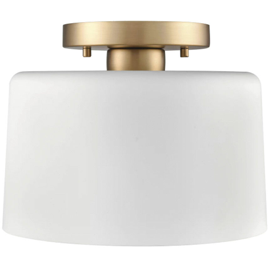 Fiero 1 Light 10 inch Matte White Semi Flush Mount Ceiling Light