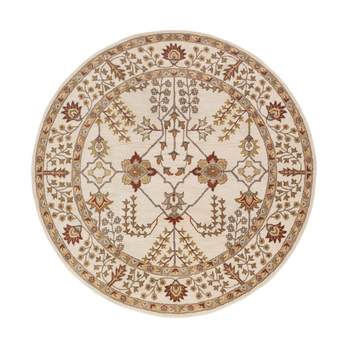 Arlo 72 X 72 inch Dark Red/Camel/Khaki/Wheat/Olive/Taupe/Medium Gray Rugs, Round