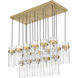 Fontaine Linear Chandelier Ceiling Light in Rubbed Brass