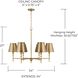 Whitney 6 Light 34 inch Aged Brass Chandelier Ceiling Light