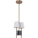 Parker 2 Light 6 inch Fired Steel/Satin Brass Pendant Ceiling Light
