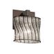Wire Glass Wall Sconce Wall Light in Dark Bronze, Swirl with Clear Bubbles, Incandescent