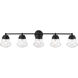 Vaughn 5 Light 40.75 inch Matte Black Vanity Wall Light