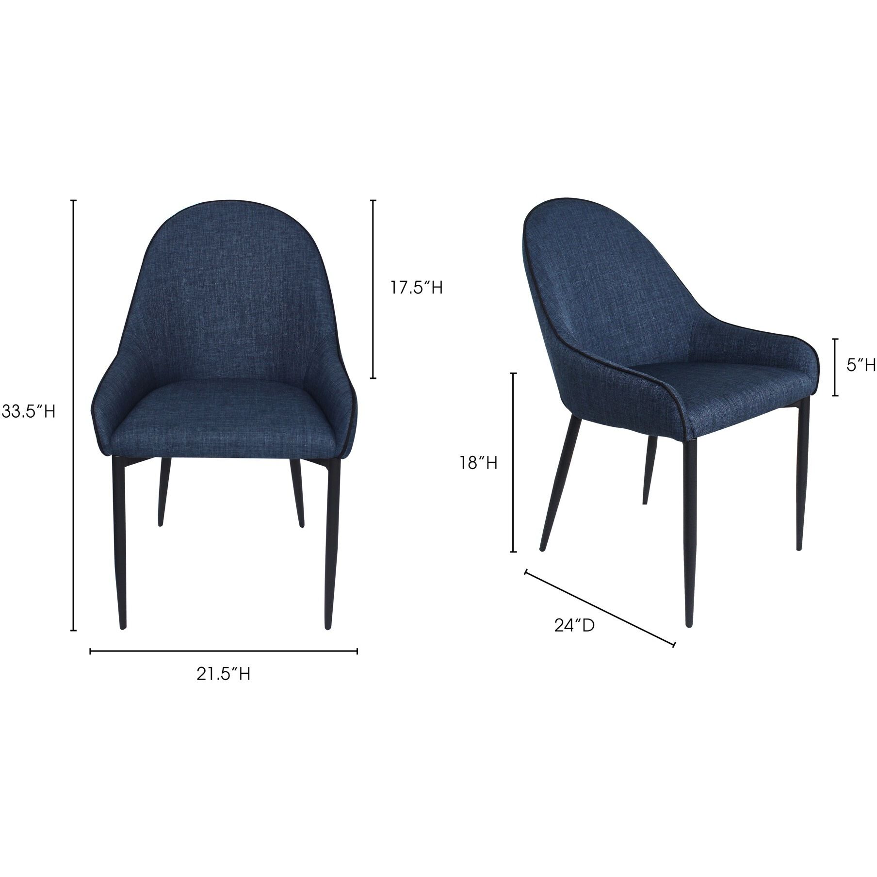 Lapis Blue Dining Chair, Set of 2