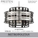 Presten 6 Light 22.5 inch Brushed Nickel with Sand Coal Pendant Ceiling Light