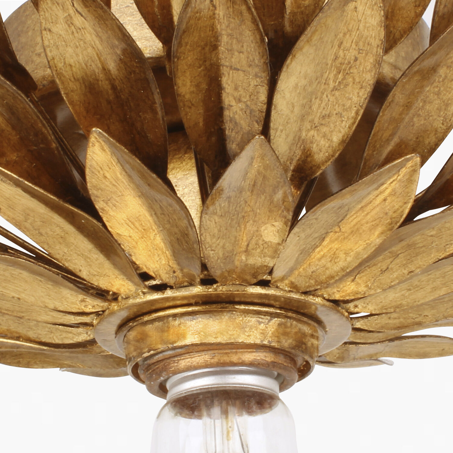 Broche 1 Light 11 inch Antique Gold Flush Ceiling Light