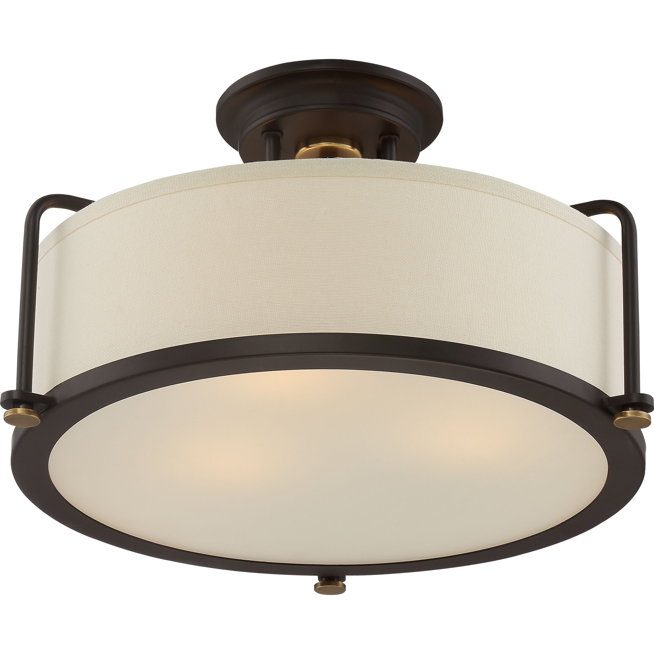 Calvary 3 Light 17.5 inch Western Bronze Semi-Flush Mount Ceiling Light