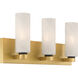 Wexmere 3 Light 22 inch Legacy Brass and Dark Matte Black Vanity Wall Light