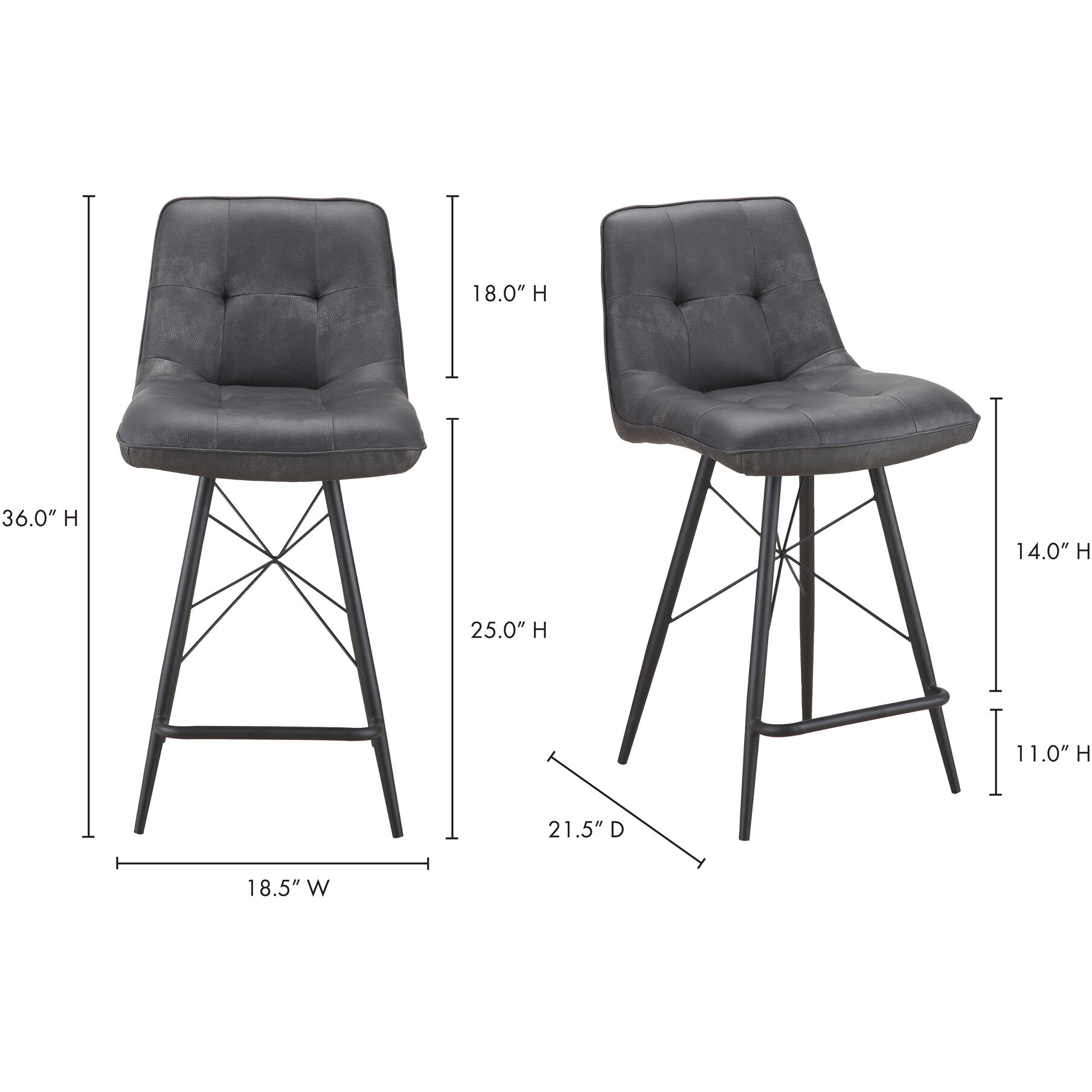 Morrison 36 inch Grey Counter Stool