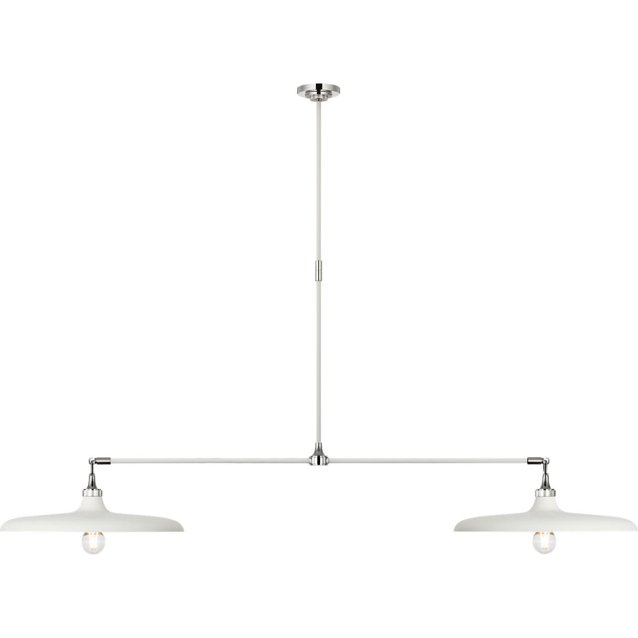 Thomas O'Brien Piatto LED 63.25 inch Polished Nickel and Plaster White Linear Pendant Ceiling Light