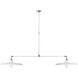 Thomas O'Brien Piatto LED 63.25 inch Polished Nickel and Plaster White Linear Pendant Ceiling Light