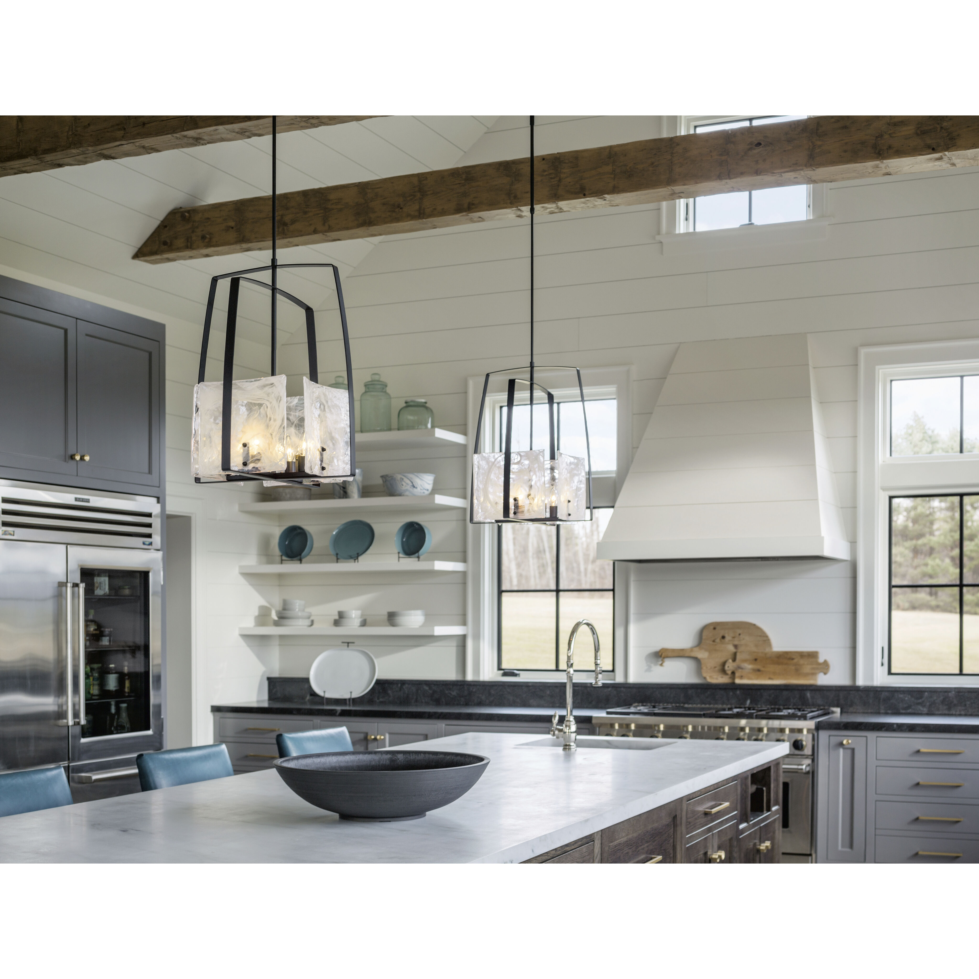 Arc 4 Light 18.7 inch Modern Brass Pendant Ceiling Light