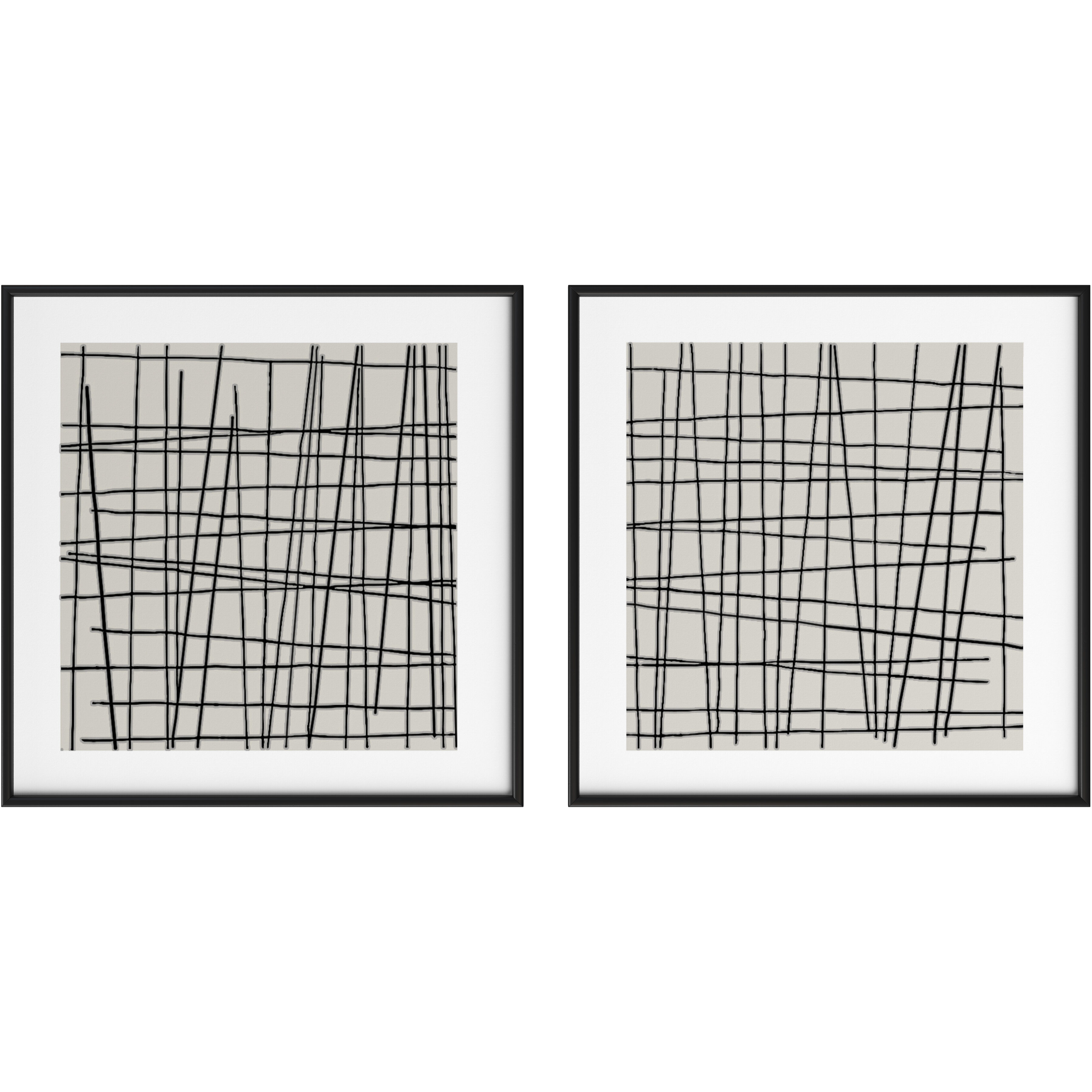 Crosshatch 48 X 48 inch Hand Painted Art, Set Of 2