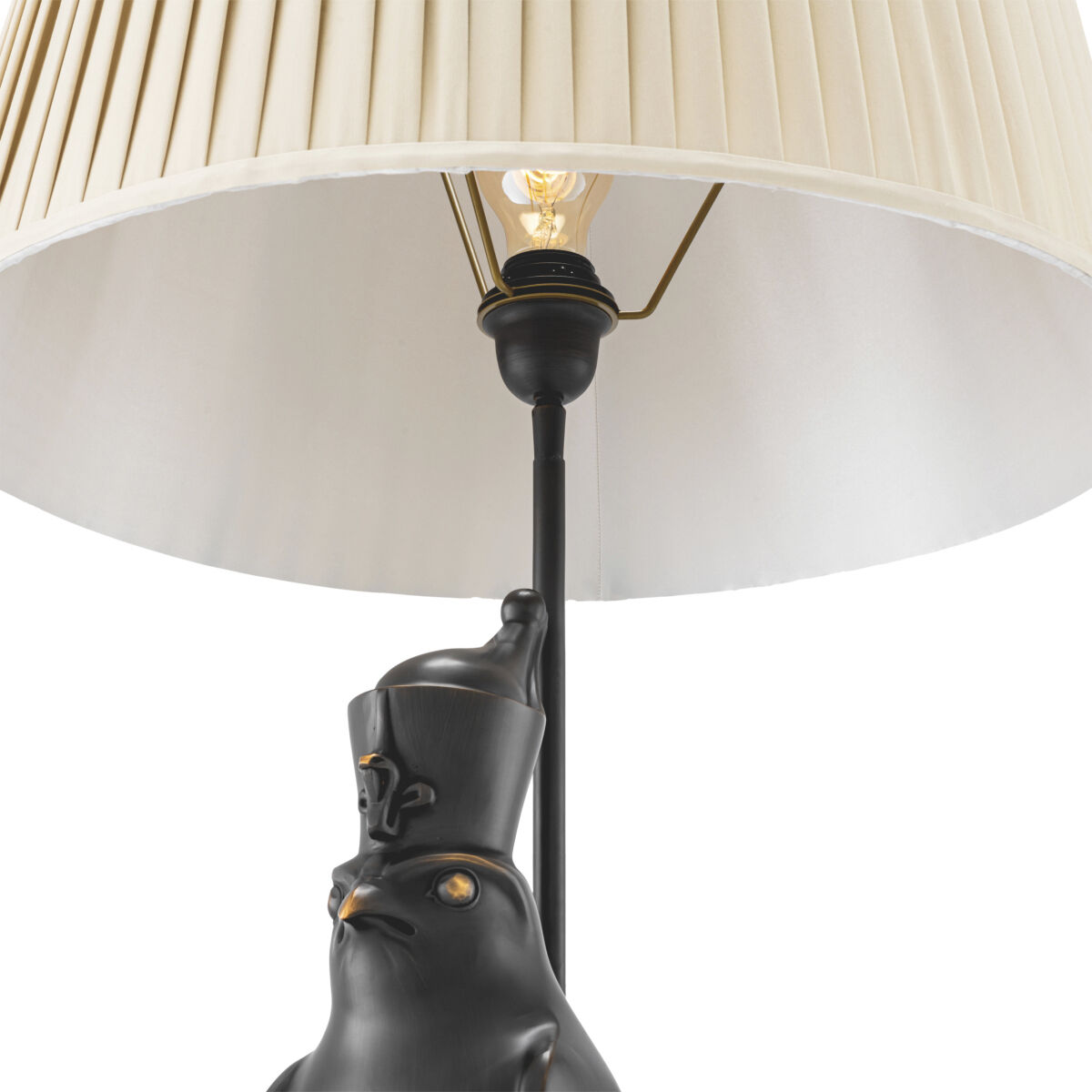 Horus 35.43 inch 40 watt Copper Bronze Table Lamp Portable Light in Beige Pleated Shade