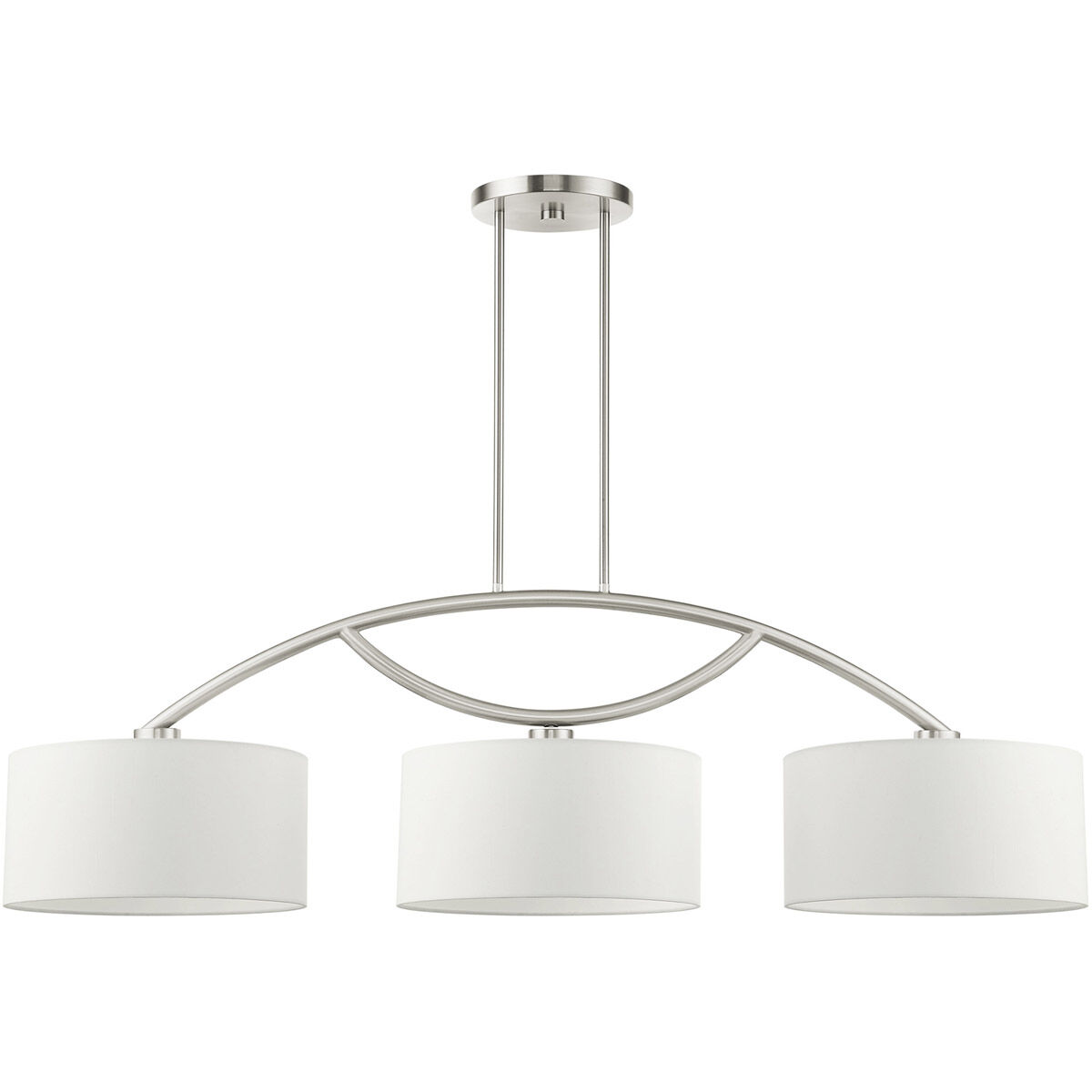 Meridian 3 Light 51 inch Brushed Nickel Linear Chandelier Ceiling Light