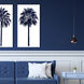 Palm Tree Blue Blue and White Framed Art