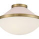 Xander 2 Light 16.25 inch Vibrant Gold Flush Ceiling Light in Vibrant Gold and Blush