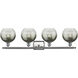Ballston Brookhaven Globe 4 Light 38 inch Brushed Satin Nickel Bath Vanity Light Wall Light in Slate Glass