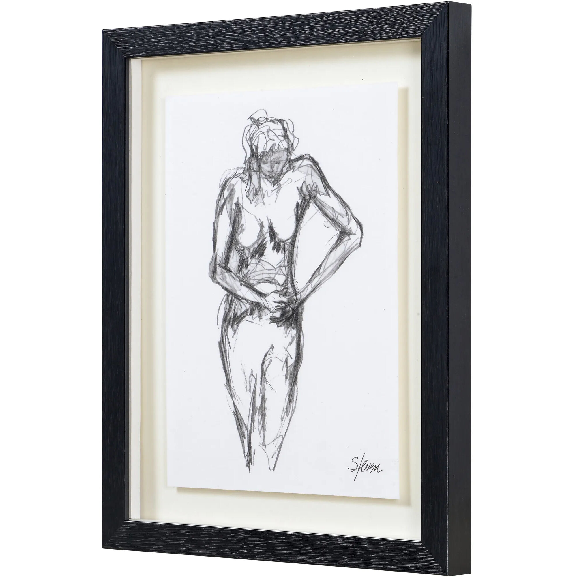 Studio Line Sketch Black/White Wall Art, 4 Piece