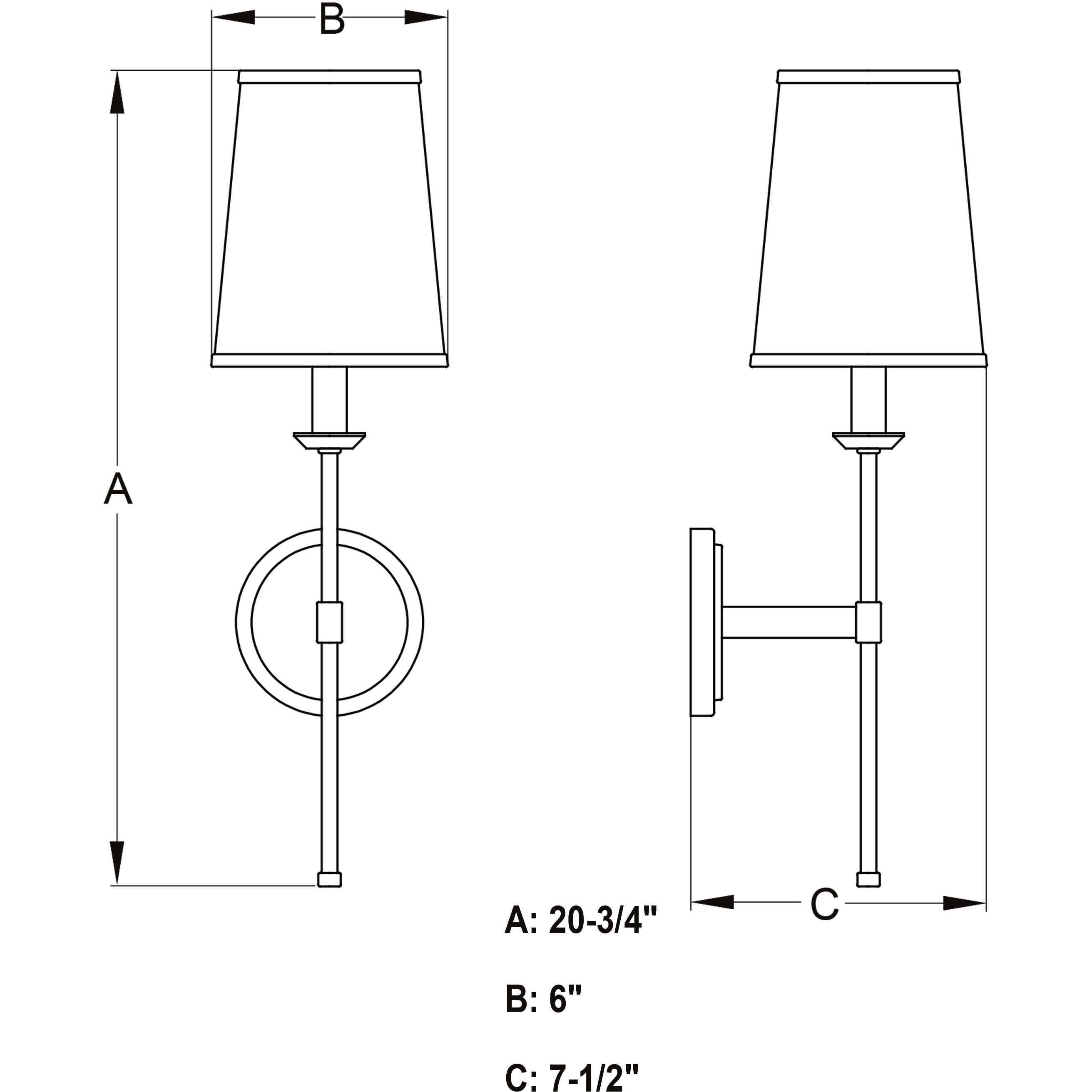 Camden LED 6 inch Natural Brass Wall Light