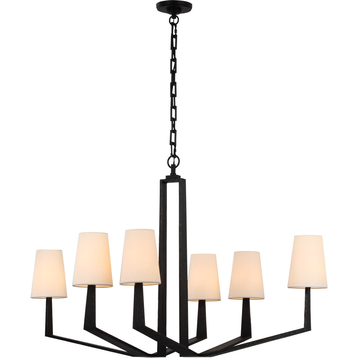 Thomas O'Brien Francesco LED 35.75 inch Aged Iron Chandelier Ceiling Light, Large