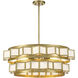 Gideon 6 Light 29 inch Warm Brass Chandelier Ceiling Light