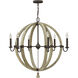 Middlefield LED 31 inch Iron Rust Chandelier Ceiling Light, Orb