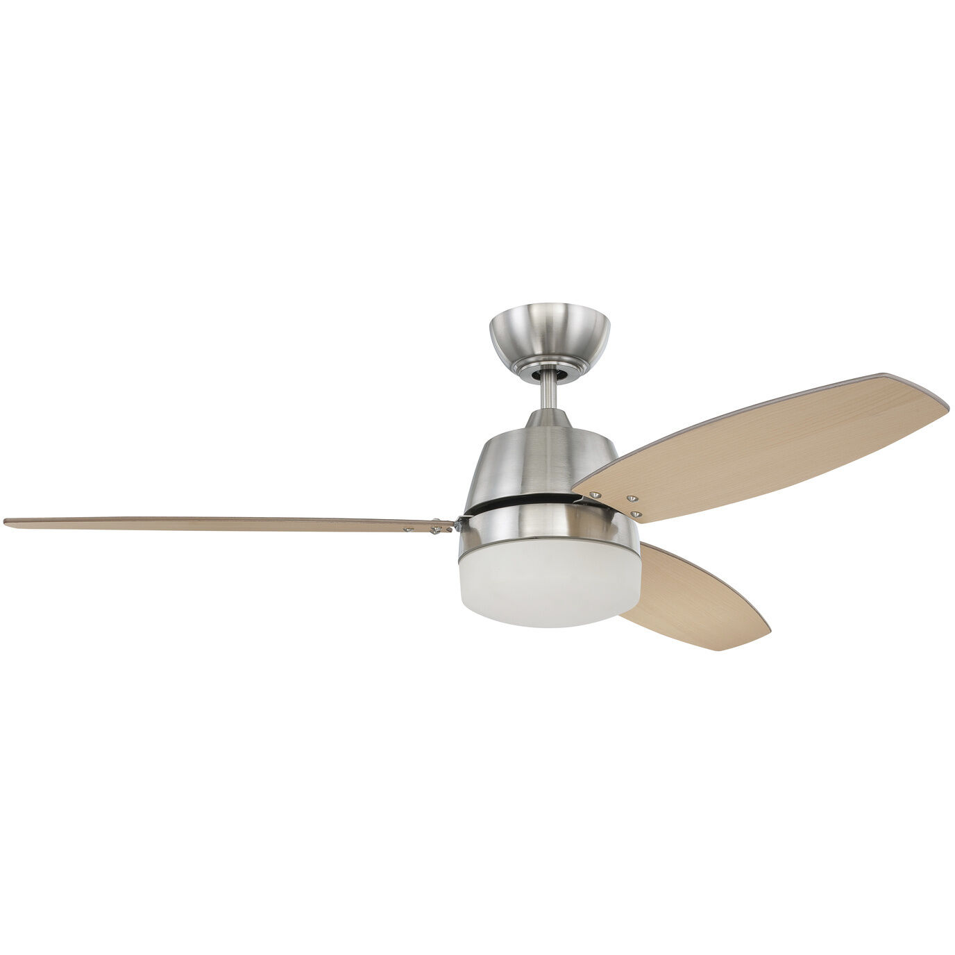 Beltre 52 inch Brushed Polished Nickel with Brushed Nickel/Maple Blades Fan