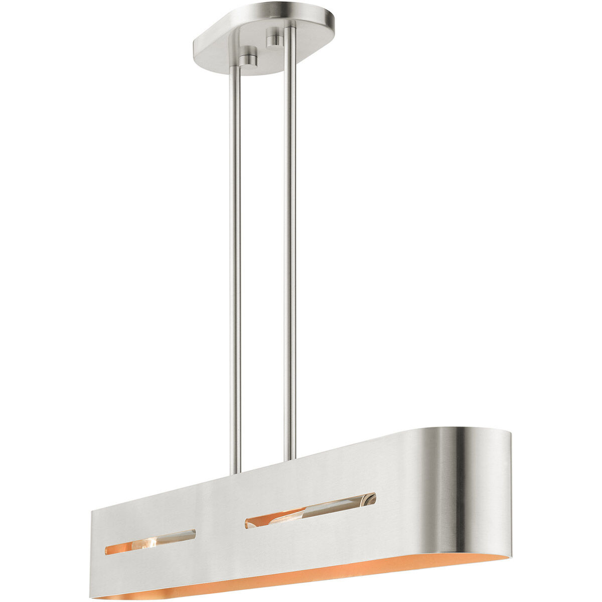 Ravena 4 Light 36 inch Brushed Nickel Linear Chandelier Ceiling Light