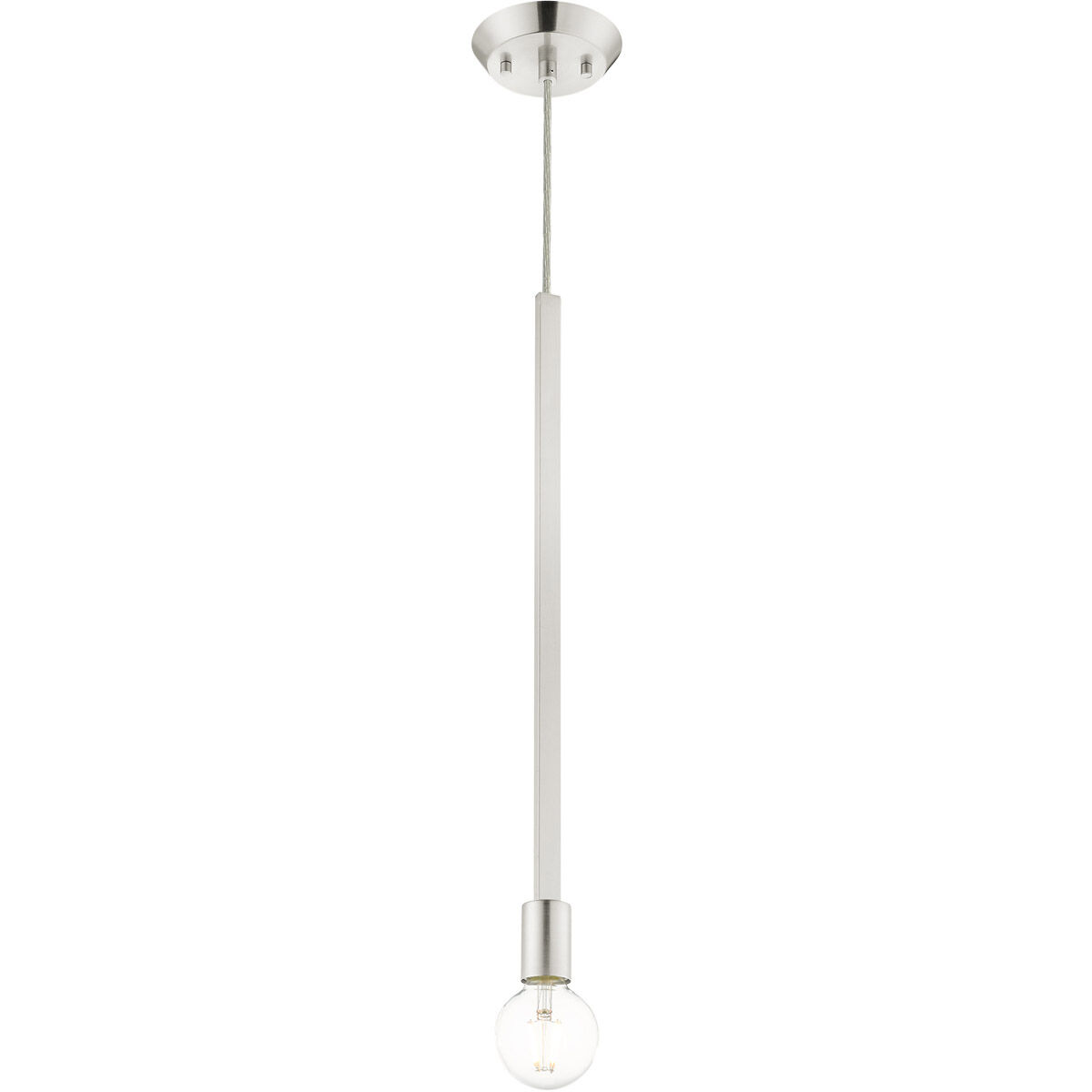 Prague 1 Light 5 inch Brushed Nickel Pendant Ceiling Light