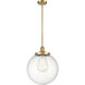 Franklin Restoration Beacon 1 Light 14 inch Satin Gold Pendant Ceiling Light in Incandescent, Seedy