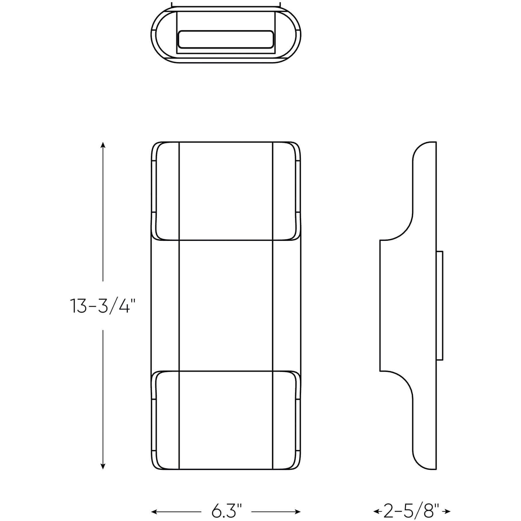 Open LED 3 inch White ADA Wall Sconce Wall Light, Linear