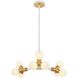 Tres 9 Light 22 inch White and New Brass Chandelier Ceiling Light