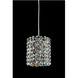 Milieu Mini Pendant 1 Light 5.5 inch Chrome Mini Pendant Ceiling Light in Firenze Clear with Dark Sapphire Accents