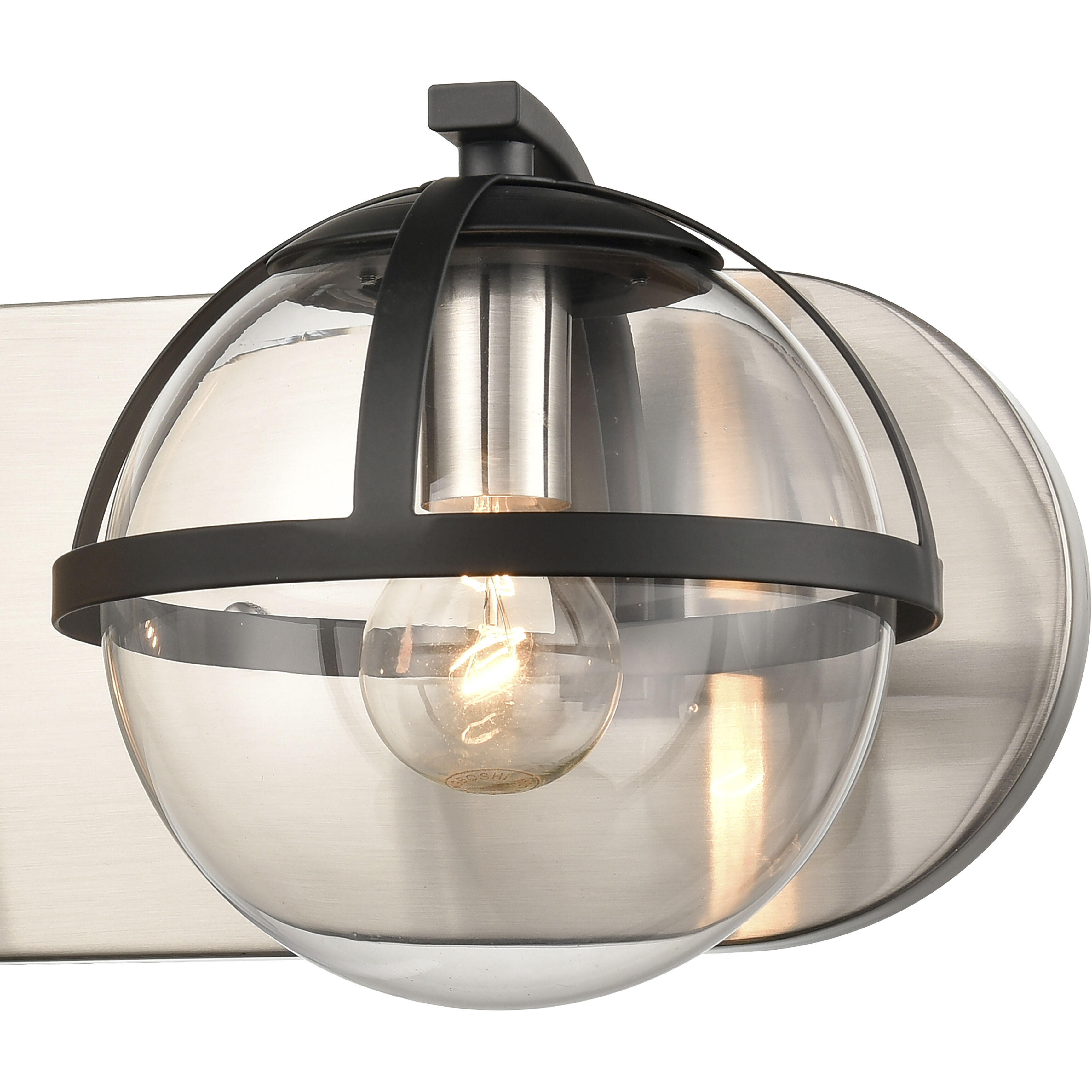 Davenay Vanity Light Wall Light in Satin Nickel with Matte Black