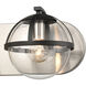 Davenay Vanity Light Wall Light in Satin Nickel with Matte Black